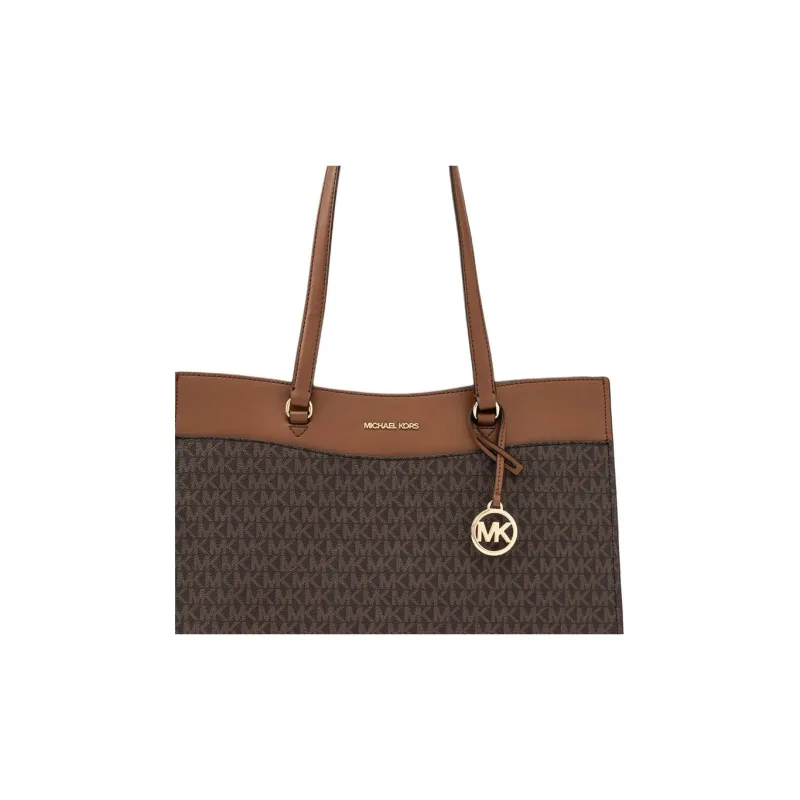 MICHAEL KORS Jet Set Travel Coated Canvas Tote Bag, Shopping Bag, Handbag, Shoulder Bag Tubas Women's Brown-3