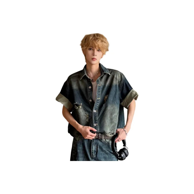 FALIAMS Shirts Unisex Vintage Blue-0