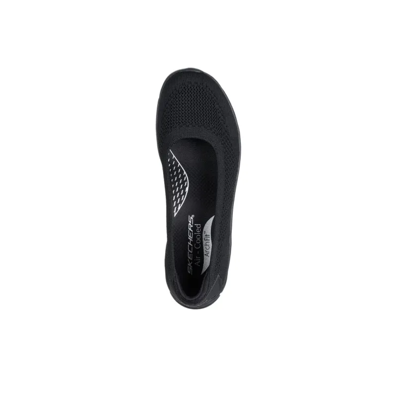 Skechers Arch Fit Low Top Casual Shoes Women's Black-4