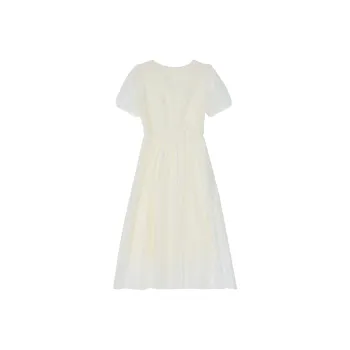 Wen Shan Short Sleeved Dress Women's White