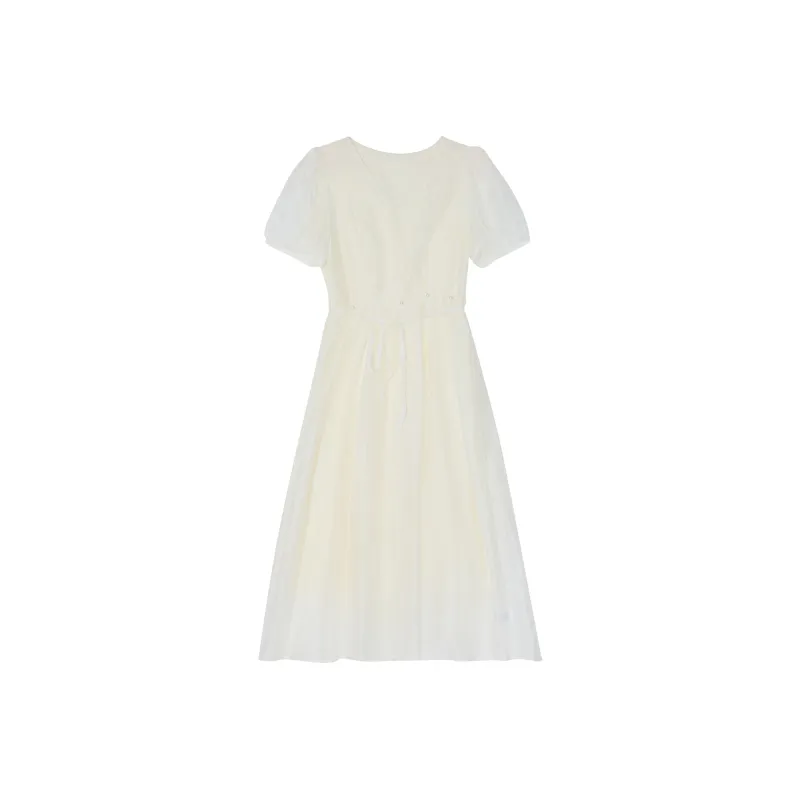 Wen Shan Short Sleeved Dress Women's White-0