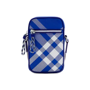 Burberry Polyamide Patchwork Leather Cell Phone Pouch Shoulder Bag Crossbody Bag Kids' Knight Blue