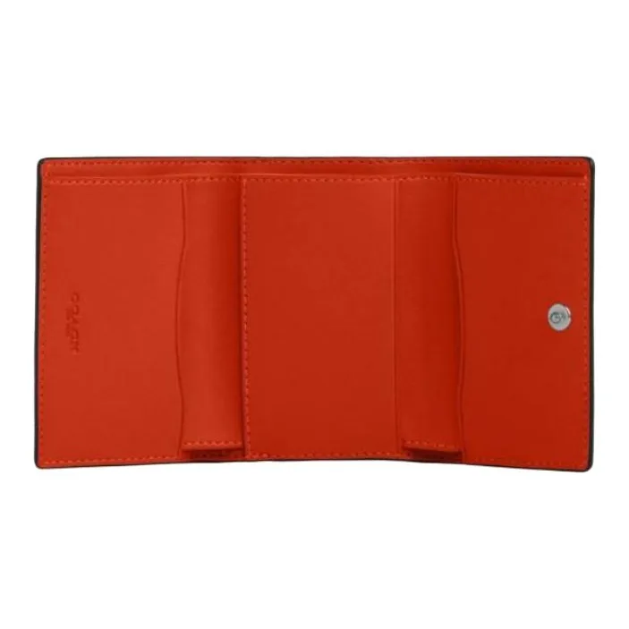 COACH Refined Calfskin Wallet Micro Unisex Orange-2