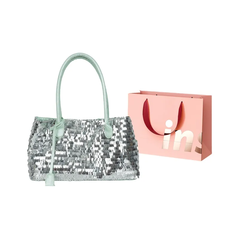 WHEELY BABY+ PU Tote Bag, Shoulder Bag Women's Silver/Green/Black/Pink-4