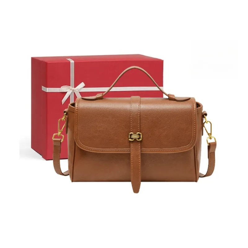 CNNCOO Synthetic Leather Handbag Women's Vegetable Tanned Brown-0