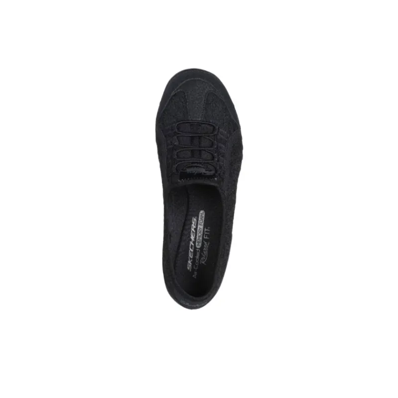 Skechers Breathe Easy Low Top Casual Shoes Women's Black-4