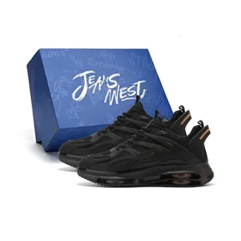 JEANSWEST Black Warrior Platform Low Top Casual Shoes Men's Black Gold