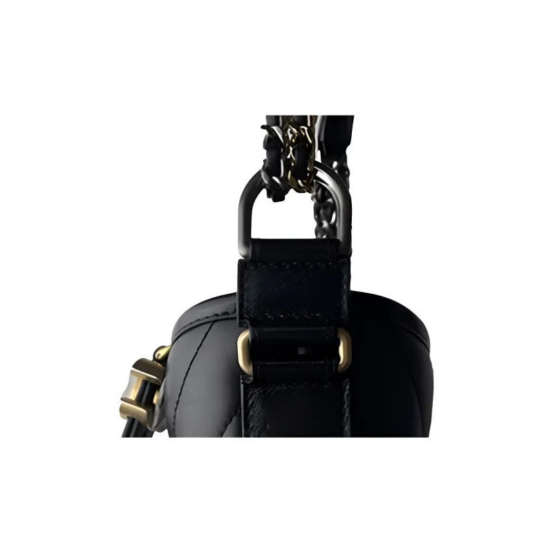 CHANEL Gabrielle Smooth Calf Leather Hobo Bag, Crossbody Bag, Shoulder Bag Women's Black-4