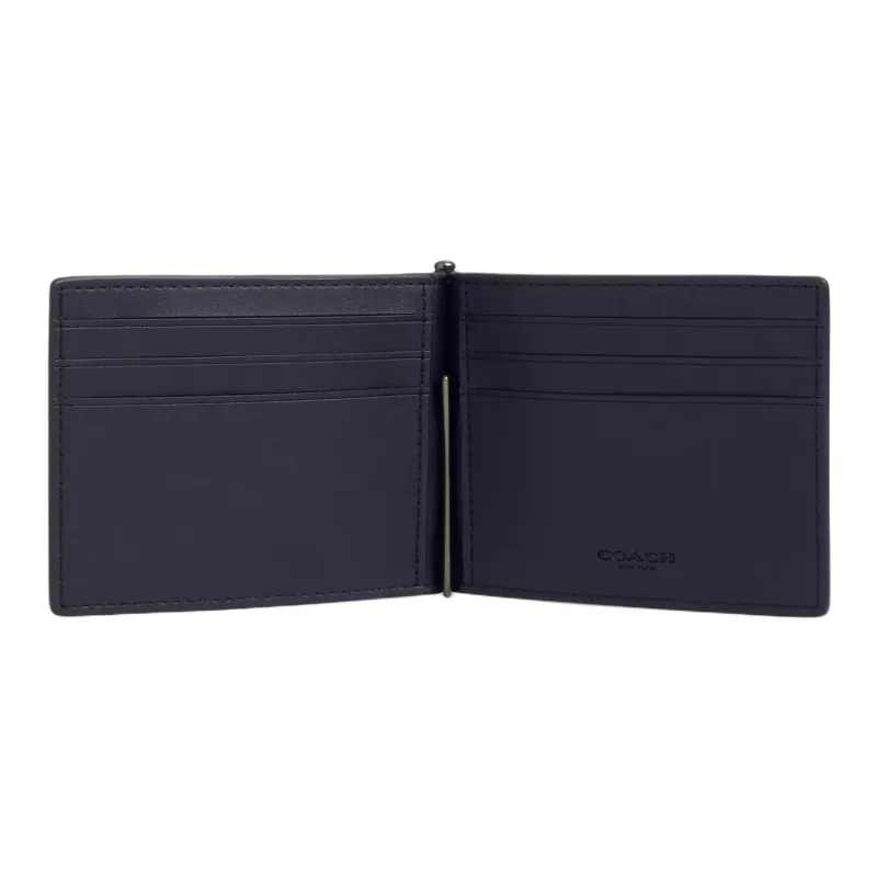COACH Coated Canvas Bag Wallet Mini Women's Bronze & Midnight Marine Blue-1