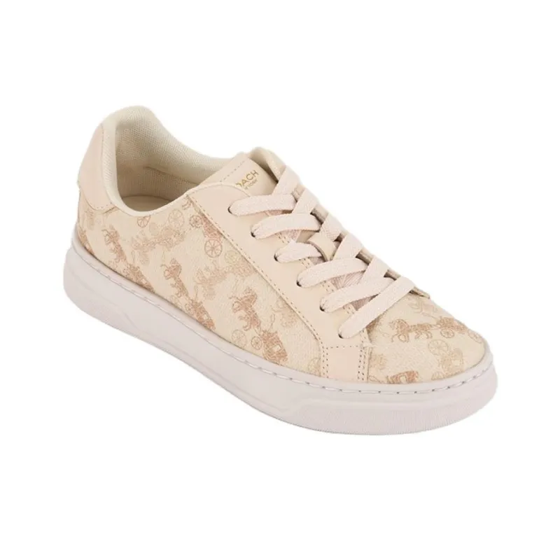 COACH Highline Low Top Skateboard Shoes Women's Beige-1