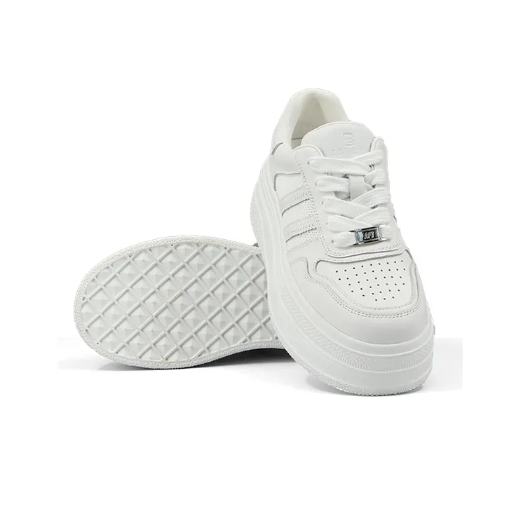 ZSBELLA Anti Slip And Wear Resistant Height Increasing Low Top Casual Shoes Women's White-2