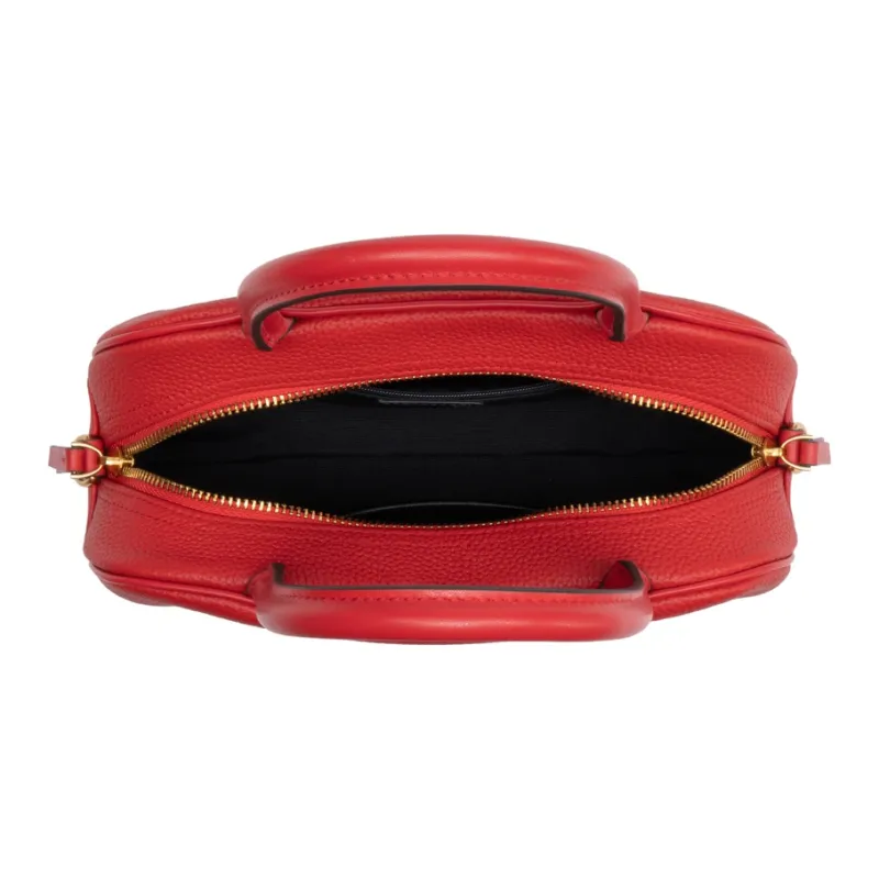 Chrisdien Deny Cow Leather Dome Bag Handbag Women's White/Red/Gray-10