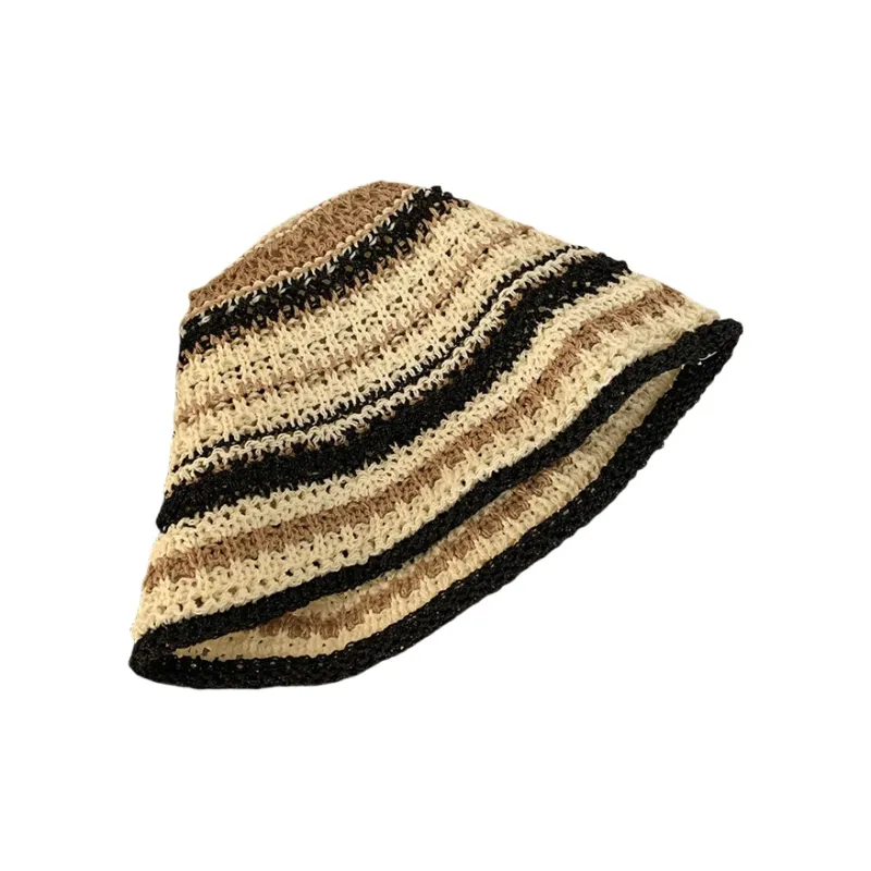 BOOLFEN Straw Woven Bucket Hats Women's-2