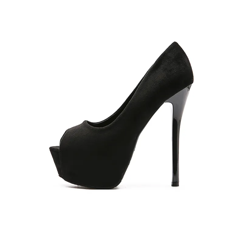 GOSO Slim Heel High Heels Women's Black-0