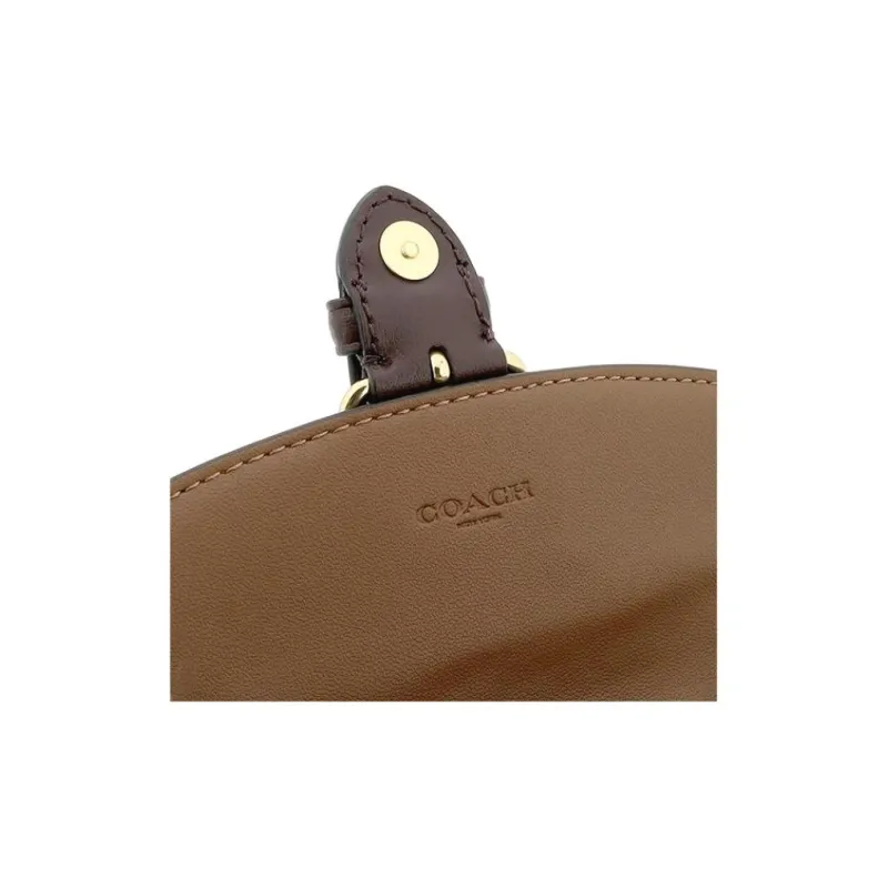 COACH Kleo Leather Wallet Women's Brown & Orange-3
