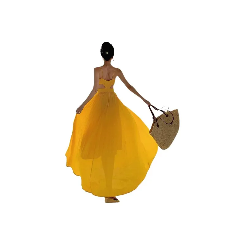 Dior Beauty Slip Dresses Women's Yellow-1
