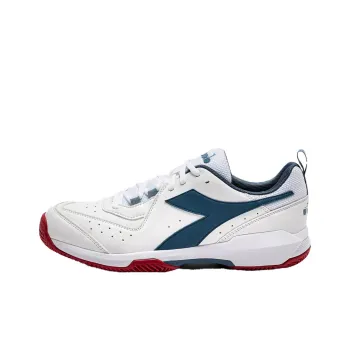 Diadora Cushioning, Wear Resistant Low Top Tennis Shoes Men's White Blue