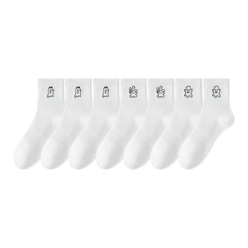 7 SEVFUN Mid Calf Socks Women's Combo Set-26