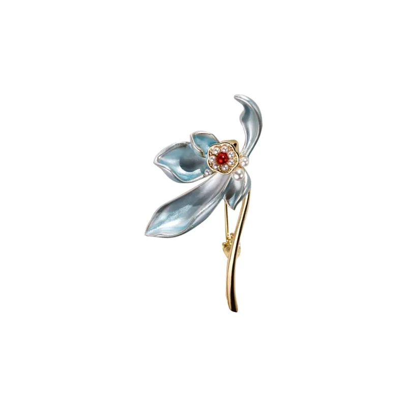 NATURALLYJOJO Zircon Brooches Women's Light Blue-0