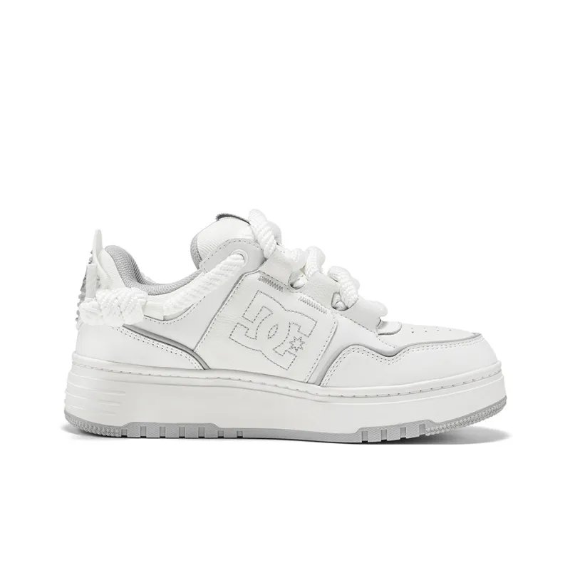 DC Shoes LNLAY CAS Low Top Skateboard Shoes Men's White Gray-1