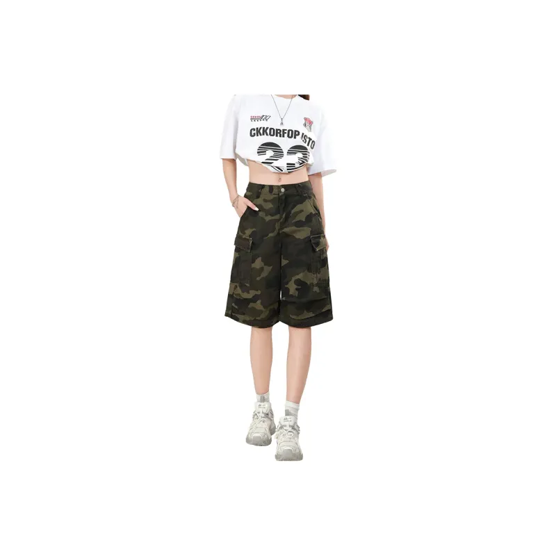 ZAZN Denim Shorts Women's Camouflage-0