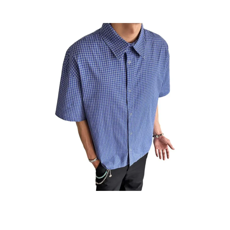 NOAHGIGI Shirts Unisex Blue Plaid Color-2