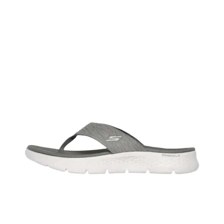 Skechers Go Walk Fle Rubber Sole Slip Resistant Flip Flops Women's Olive Green-0