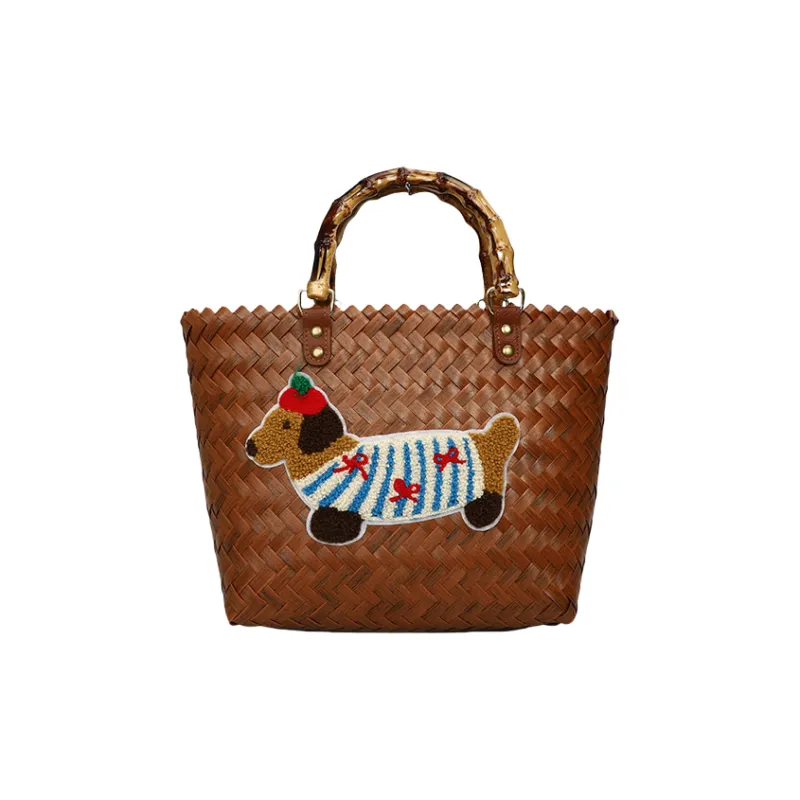 Yalu Fabric Handbag Unisex Multicolor/Coffee-6