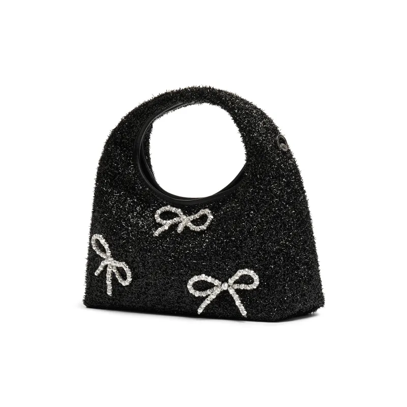 Staccato Fabric Handbag Women's Chanel Inspired Black-1