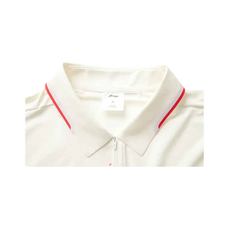 LiNing Fitness Series Polo Shirt Men's Champagne White-2