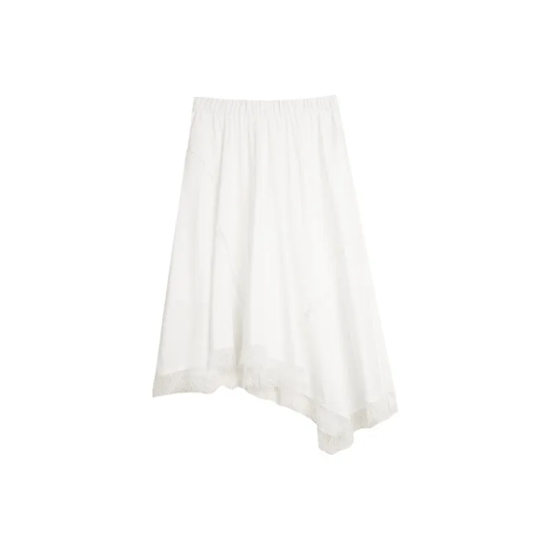 ELLE Casual Long Skirts Women's White-0