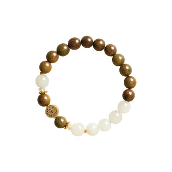 ZUIWENGLANGYASHANWENCHUANG Green Sandalwood Bracelets Unisex