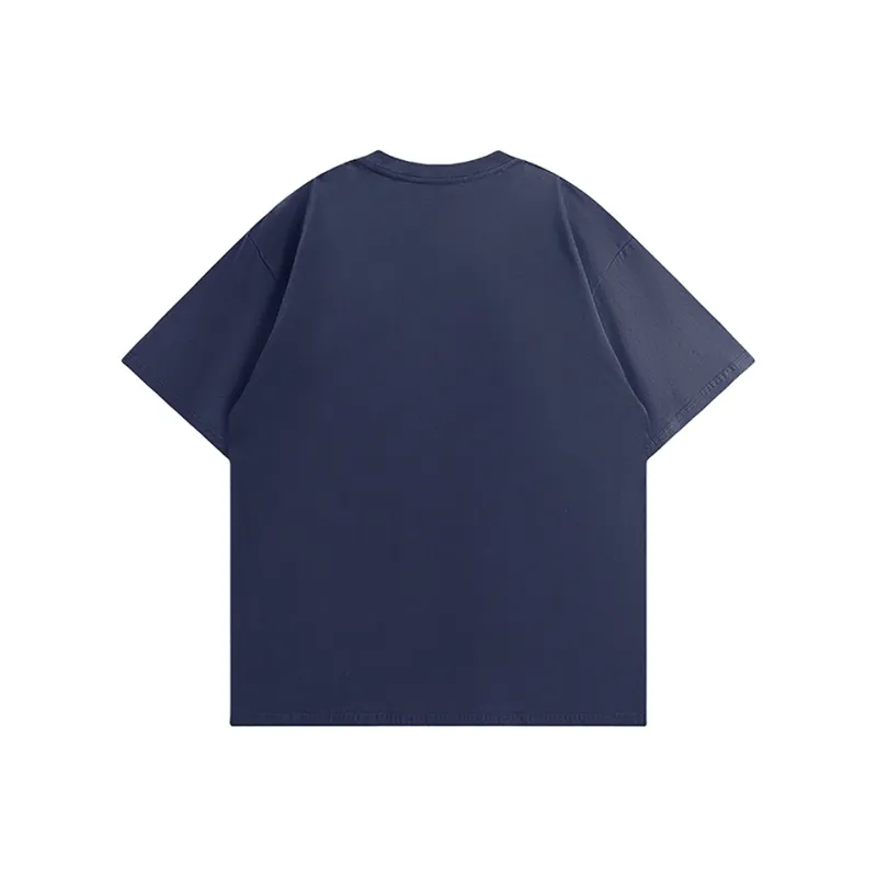 HOKLV T Shirts Unisex Navy Blue-1