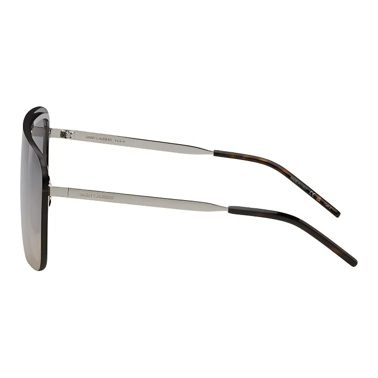 SAINT LAURENT Plastic Metal Irregular Shape Sunglasses Men's Transparent Tea Brown-0