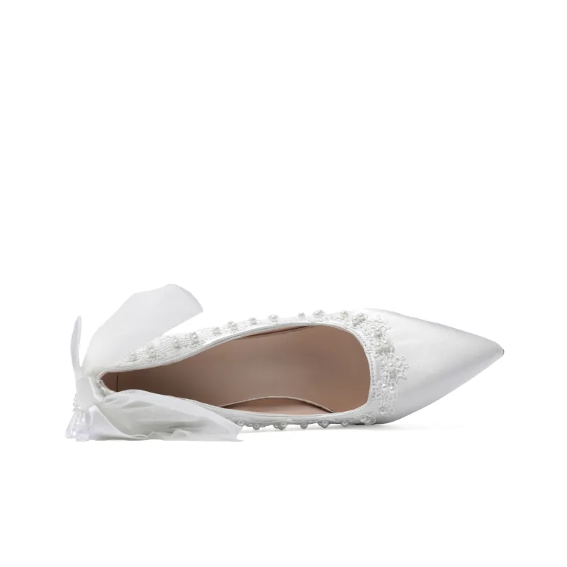 Be Good Slim Heel High Heels 6cm 8cm Women's White-3