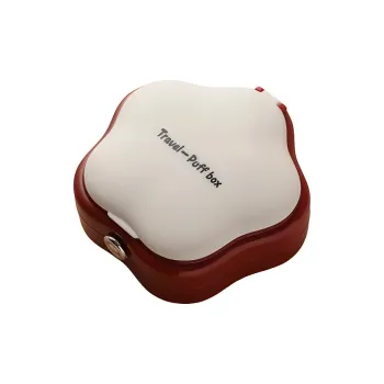 ZHENZI Cream Style Powder Puff Storage Box Refillable Makeup Mirror