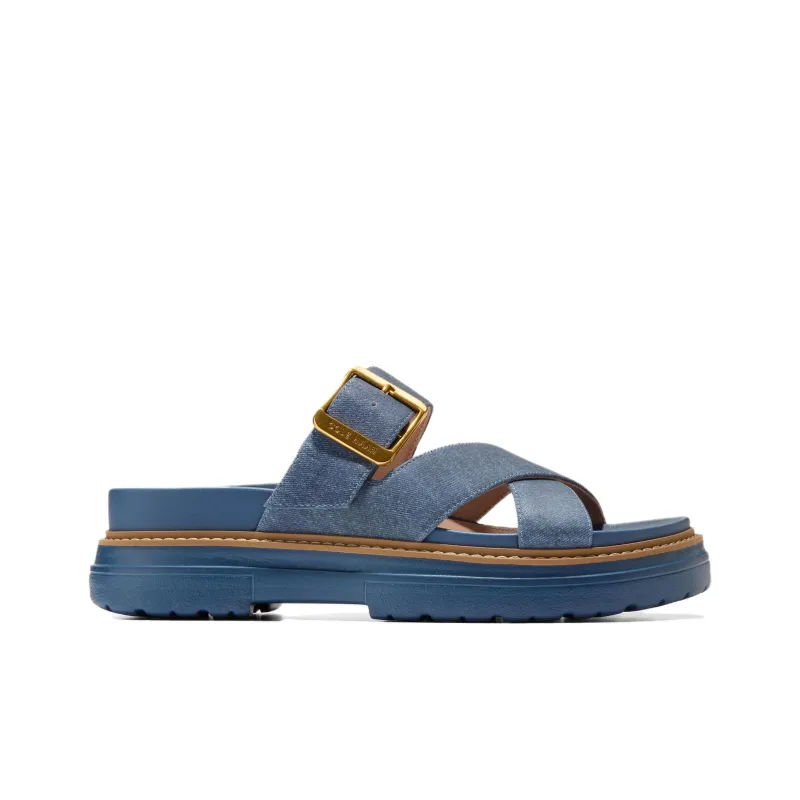 COLE HAAN Rubber Sole Slip Resistant Slide Slippers Women's Navy Blue-1