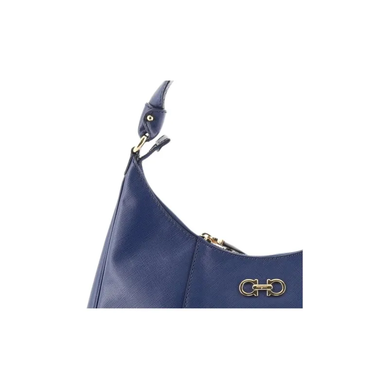 FERRAGAMO Leather Handbag Women's Blue-4