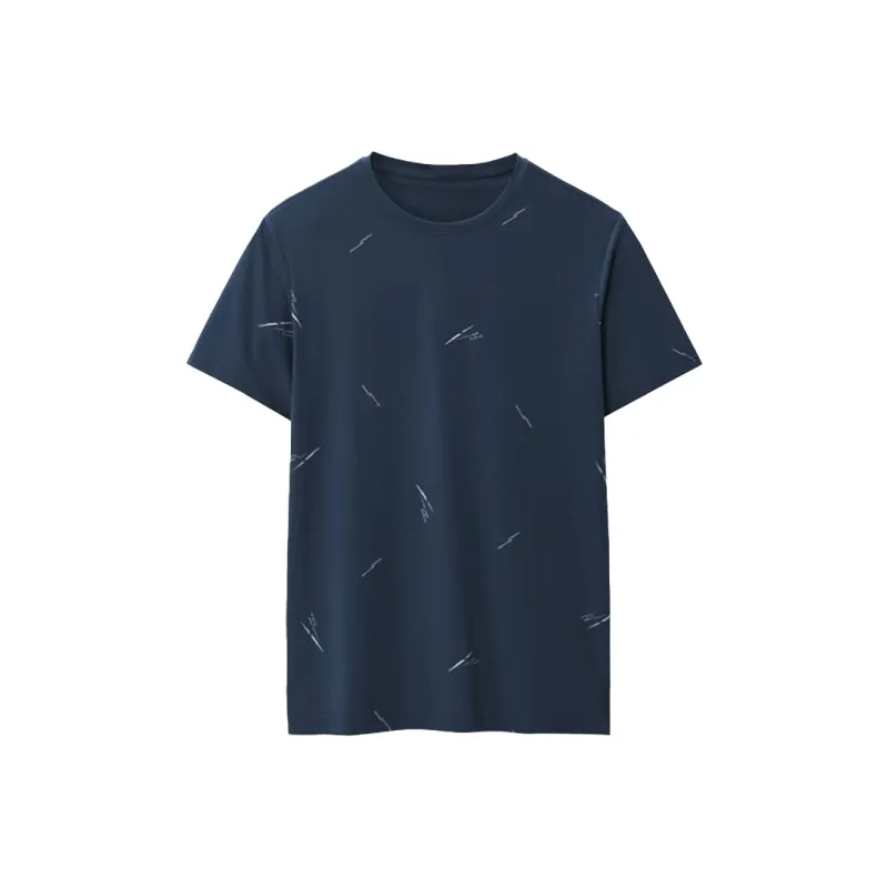 ARTSDON T Shirts Men Dark Blue Pattern-0
