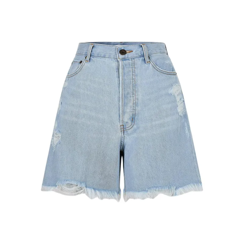 MOUSSY Denim Shorts Women's Light Blue-0
