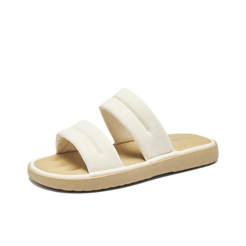 AGSDON Slide Slippers Women's Beige/Yellow/Blue-1