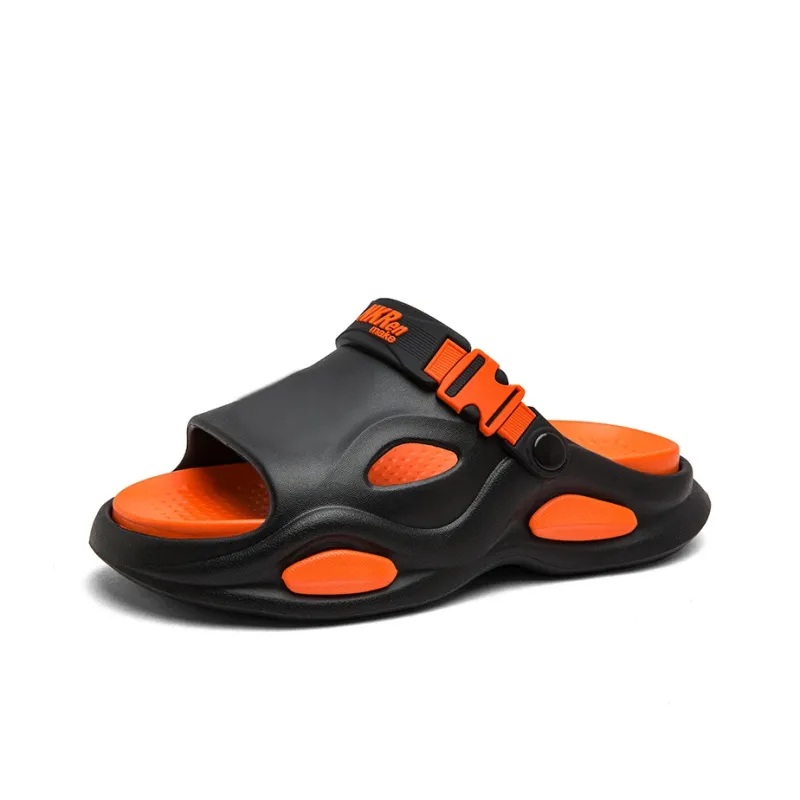GERTOP Beach Sandals Men Black Orange, White Green, Khaki-0