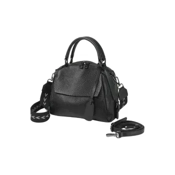 DIFENISE Top Grain Cow Leather Crossbody One Shoulder Handbag Women's Black