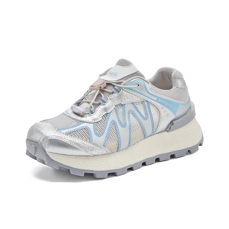 La Chapelle Low Top Chunky Sneakers Women's Blue-0