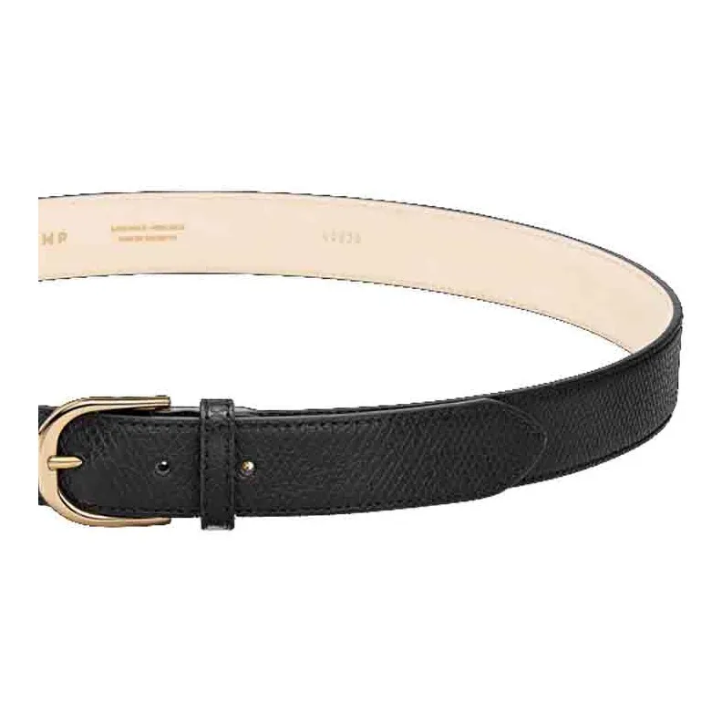 LONGCHAMP Leather Belts Women's Black Width 3CM-1