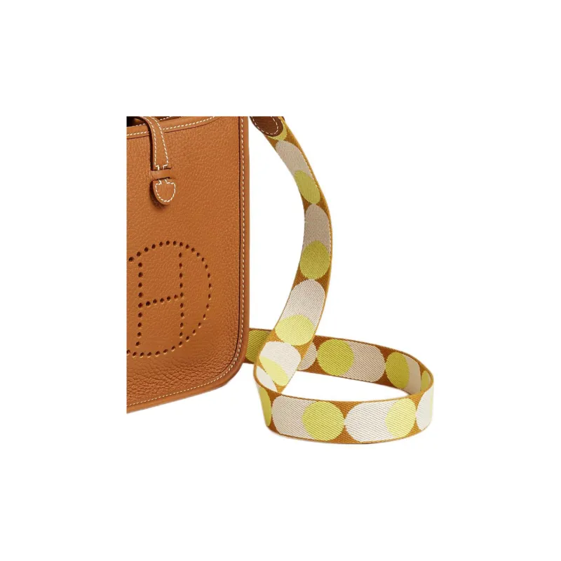 HERMES Evelyne Clemence Calfskin Crossbody Bag, Shoulder Bag Mini Women's Gold Brown-4