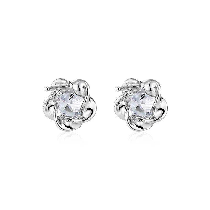Wylyp 999 Fine Silver Stud Earrings Women's-1