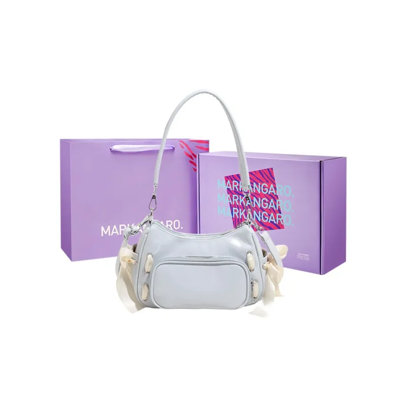 MARKANGARO PU Portable Underarm Shoulder Bag Women's Blue/Purple/Pink/Black/White-6