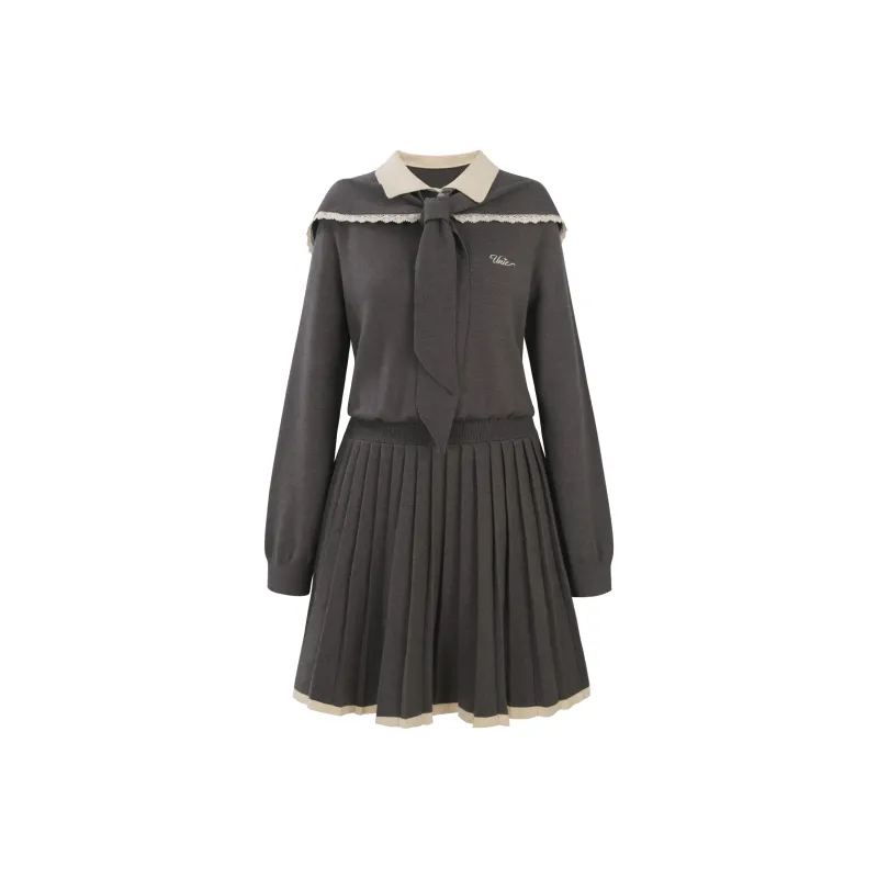 UNIFREE Long-Sleeved Dresses Women's Dark Gray-0