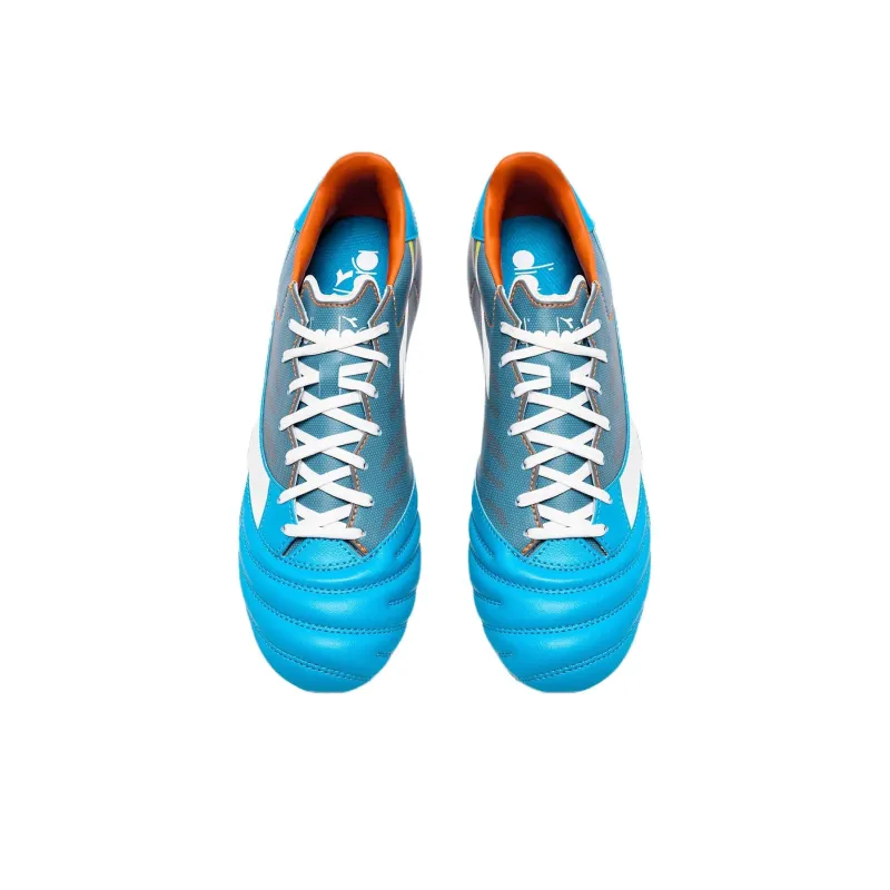 Diadora FG Firm Ground Cushioning, Wear Resistant Soccer Shoes Men's Blue-2